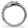 Sublima Offener Ring mit gemischten Schliffen, weiß, rutheniumbeschichtet