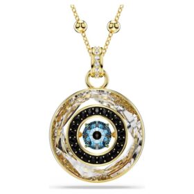 Symbolica-Anhänger „Evil Eye“, mittelgroß, mehrfarbig, goldfarben plattiert