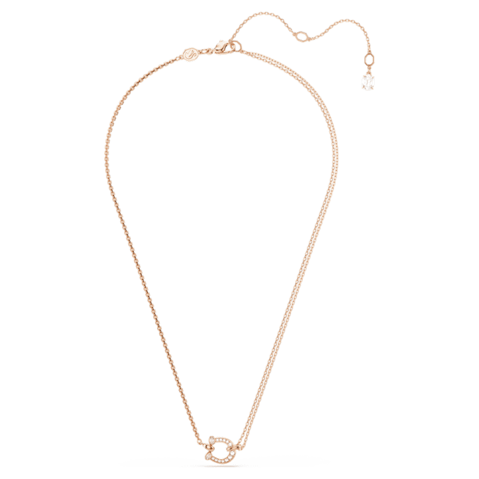 Symbolica-Anhänger Pavé, Hufeisen, weiß, roségoldfarben plattiert Symbolica-Anhänger Pavé, Hufeisen, weiß, roségoldfarben plattiert