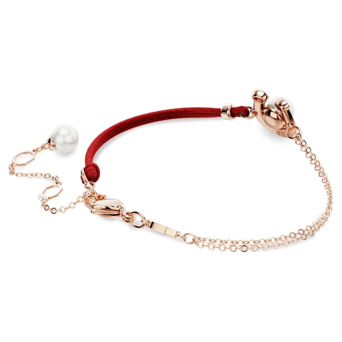 Symbolica-Armband mit Kristallperle, Pavé, Hufeisen, weiß, roségoldfarben plattiert Symbolica-Armband mit Kristallperle, Pavé, Hufeisen, weiß, roségoldfarben plattiert