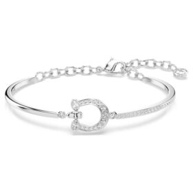 Symbolica Armband Pavé, Hufeisen, Weiß, rhodiniert