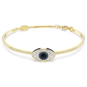 Symbolica-Armreif „Evil Eye“, blau, vergoldet