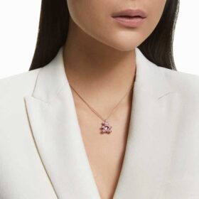 Teddy-Anhänger, Rosa, roségoldfarben plattiert