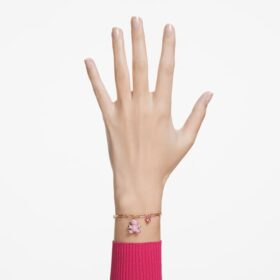 Teddy-Armband „Bär“, rosa, roségoldfarben plattiert