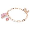 Teddy-Armband „Bär“, rosa, roségoldfarben plattiert