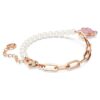 Teddy-Armband mit Kristallperle, Bär, Rosa, roségoldfarben plattiert