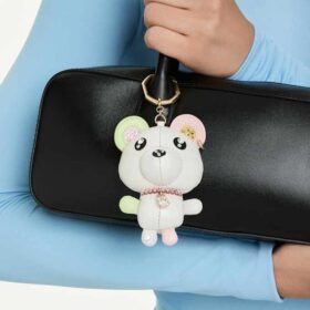 Teddy-Taschenanhänger, mehrfarbig, goldfarben plattiert