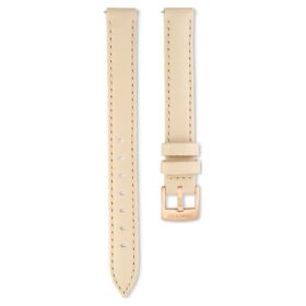 Uhrenarmband, 12 mm (0,47″) breit, Leder, beige, roségoldfarben
