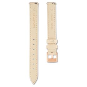 Uhrenarmband, 12 mm (0,47″) breit, Leder, beige, roségoldfarben