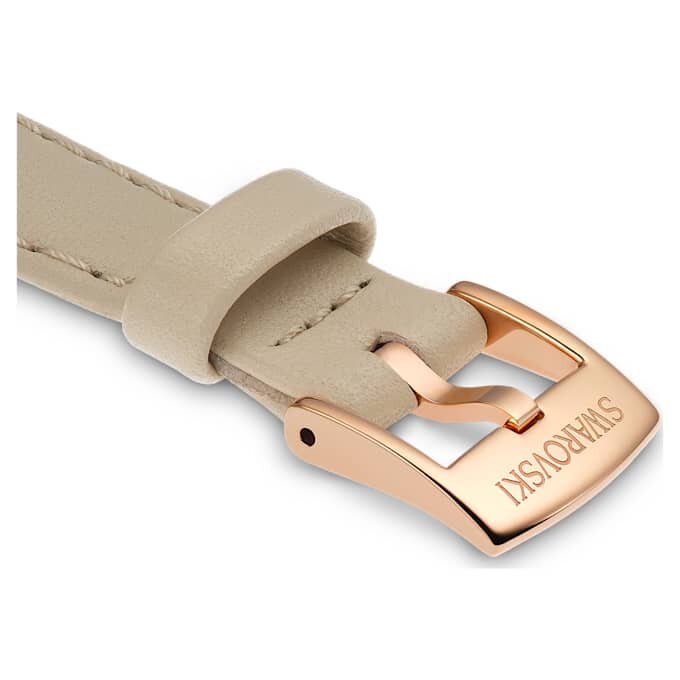 Uhrenarmband, 12 mm (0,47″) breit, Leder, beige, roségoldfarben Uhrenarmband, 12 mm (0,47″) breit, Leder, beige, roségoldfarben