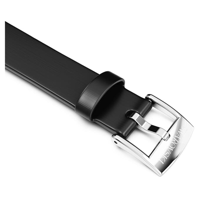 Uhrenarmband 12 mm (0,47″) breit, Leder, schwarz, Edelstahl Uhrenarmband 12 mm (0,47″) breit, Leder, schwarz, Edelstahl
