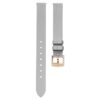 Uhrenarmband, 12 mm (0,47″) breit, Leder, silberfarben, roségoldfarben veredelt Uhrenarmband, 12 mm (0,47″) breit, Leder, silberfarben, roségoldfarben veredelt