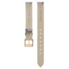 Uhrenarmband, 12 mm (0,47″) breit, Leder, silberfarben, roségoldfarben veredelt Uhrenarmband, 12 mm (0,47″) breit, Leder, silberfarben, roségoldfarben veredelt