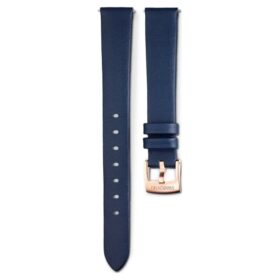 Uhrenarmband, 14 mm (0,55″) breit, Leder, blau, roségoldfarben
