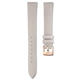 Uhrenarmband, 14 mm (0,55″) breit, Leder, grau, roségoldfarben