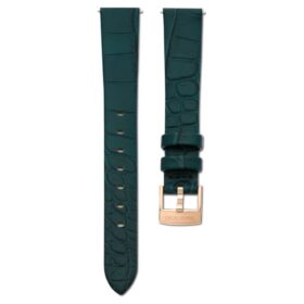 Uhrenarmband, 14 mm (0,55″) breit, Leder, grün, roségoldfarben