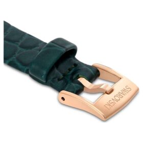Uhrenarmband, 14 mm (0,55″) breit, Leder, grün, roségoldfarben