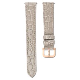 Uhrenarmband, 16 mm (0,63″) breit, Leder mit Ziernähten, beige, roségoldfarben
