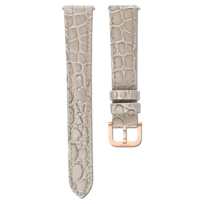 Uhrenarmband, 16 mm (0,63″) breit, Leder mit Ziernähten, beige, roségoldfarben Uhrenarmband, 16 mm (0,63″) breit, Leder mit Ziernähten, beige, roségoldfarben