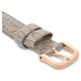 Uhrenarmband, 16 mm (0,63″) breit, Leder mit Ziernähten, beige, roségoldfarben