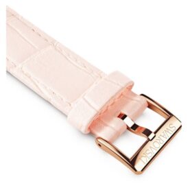 Uhrenarmband 16 mm (0,63″) breit, Leder mit Ziernähten, rosa, roségoldfarben