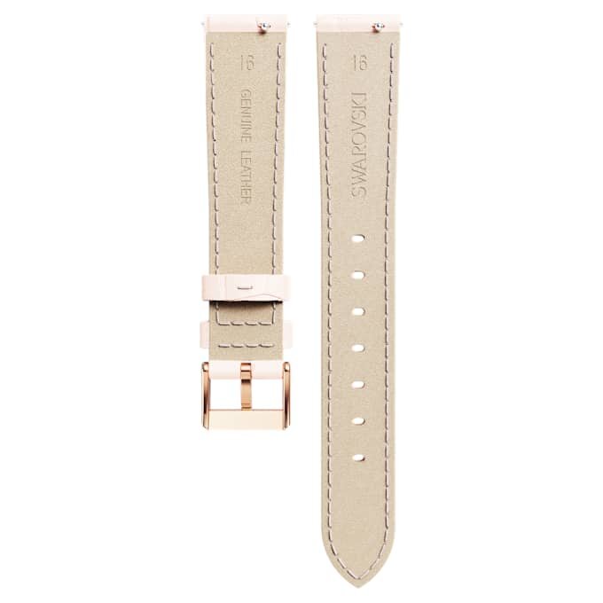Uhrenarmband 16 mm (0,63″) breit, Leder mit Ziernähten, rosa, roségoldfarben Uhrenarmband 16 mm (0,63″) breit, Leder mit Ziernähten, rosa, roségoldfarben