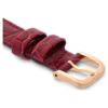 Uhrenarmband 16 mm (0,63″) breit, Leder mit Ziernähten, rot, roségoldfarben Uhrenarmband 16 mm (0,63″) breit, Leder mit Ziernähten, rot, roségoldfarben