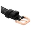 Uhrenarmband 16 mm (0,63″) breit, Leder mit Ziernähten, schwarz, roségoldfarben Uhrenarmband 16 mm (0,63″) breit, Leder mit Ziernähten, schwarz, roségoldfarben