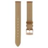 Uhrenarmband, 17 mm (0,67″) breit, Leder mit Ziernähten, braun, roségoldfarben Uhrenarmband, 17 mm (0,67″) breit, Leder mit Ziernähten, braun, roségoldfarben