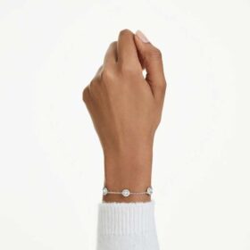 Una Angelic Armband mit rundgeschliffenen, doppelseitigen Motiven, weiß, rhodiniert
