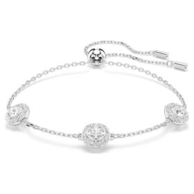 Una Angelic Armband mit rundgeschliffenen, doppelseitigen Motiven, weiß, rhodiniert