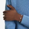 Una Angelic Armband mit rundgeschliffenen, doppelseitigen Motiven, weiß, rhodiniert