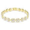 Una Angelic Armband, Rundschliff, Pavé, mittelgroß, weiß, goldfarben plattiert