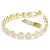 Una Angelic Armband, Rundschliff, Pavé, mittelgroß, weiß, goldfarben plattiert