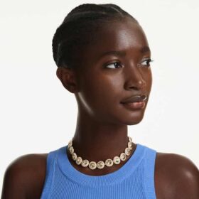 Una Angelic Choker, Rundschliff, Karamell, goldfarben plattiert