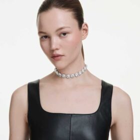 Una Angelic Choker Weiß, rhodiniert