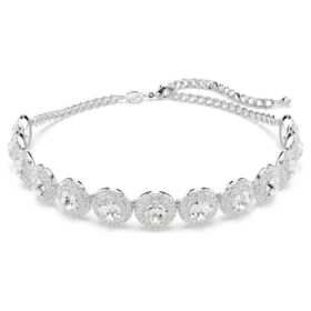 Una Angelic Choker Weiß, rhodiniert