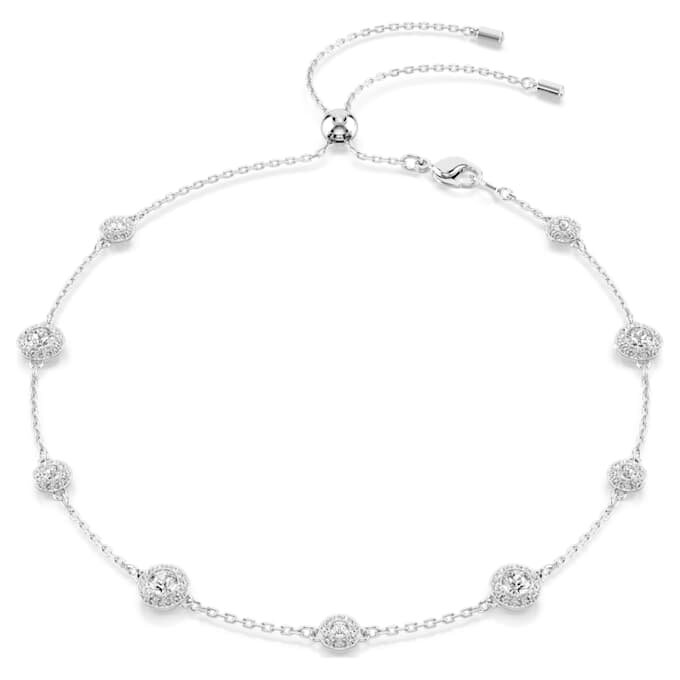Una Angelic Halskette mit rundgeschliffenen, doppelseitigen Motiven, weiß, rhodiniert Una Angelic Halskette mit rundgeschliffenen, doppelseitigen Motiven, weiß, rhodiniert
