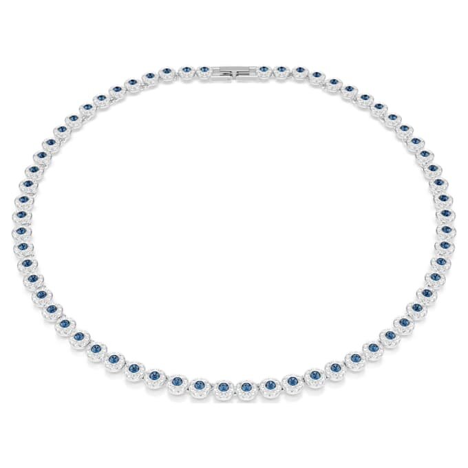 Una Angelic Halskette mit rundgeschliffenen Kristallen, blau, rhodiniert Una Angelic Halskette mit rundgeschliffenen Kristallen, blau, rhodiniert