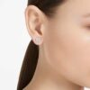 Una Angelic Ohrringe, Rundschliff, Pavé, Weiß, roségoldfarben plattiert