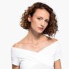 Una-Halskette „Clover“, Rosa, roségoldfarben plattiert