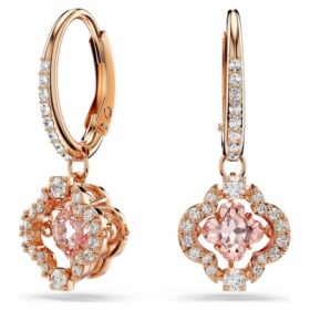 Una Ohrringe „Clover“, rosa, roségoldfarben plattiert